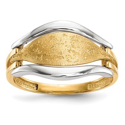 Polished &amp; Textured Ring 14k Two-Tone Gold R575, MPN: R575, 886774047393