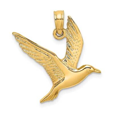 2-D Seagull Flying Charm 14k Gold Polished K7866, MPN: K7866, 637218043200