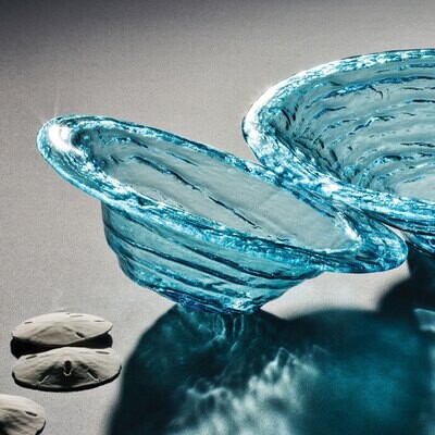 Annieglass Ultramarine Small Rimmed Serving Bowl 12 1/2 Inch, MPN: U210, UPC: