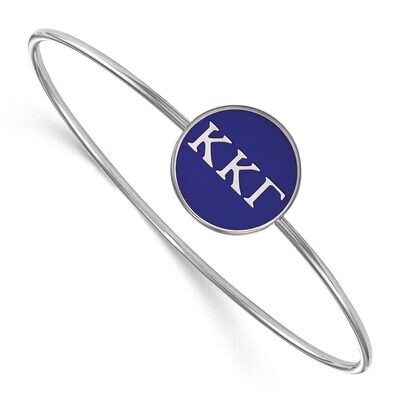 Kappa Kappa Gamma Enameled Slip-on Bangle Sterling Silver SS024KKG-7, MPN: SS024KKG-7, 886774604343