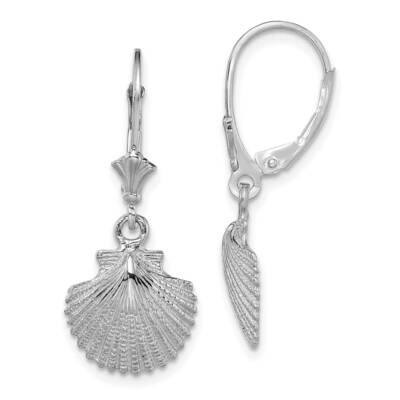 Textured Scallop Shell Leverback Earrings 14k White Gold TF1838W, MPN: TF1838W, 883957984742
