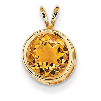 Citrine Diamond bezel pendant 14k Gold XP303CI, MPN: XP303CI, 883957205311