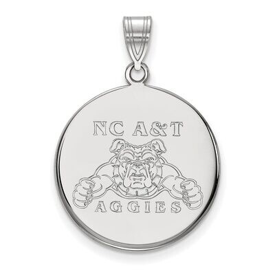 North Carolina A&amp;T Large Disc Pendant 10k White Gold 1W001NCA, MPN: 1W001NCA, 886774765990