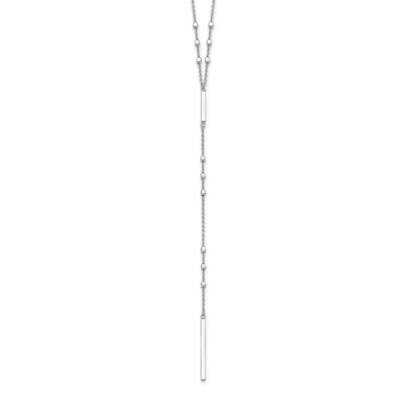 Beads Vertical Bar with 1Inch Extension Y-Necklace Sterling Silver Rhodium-Plated QG5453-22, MPN: Q…