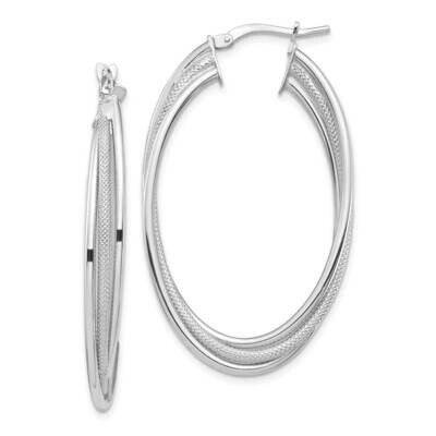 Textured Twisted Fancy Hoop Earrings 14k White Gold Polished TF1351W, MPN: TF1351W, 191101986284