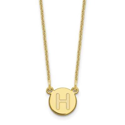Tiny Circle Block Initial Letter H Necklace 10k Gold 10XNA722Y/H, MPN: 10XNA722Y/H,