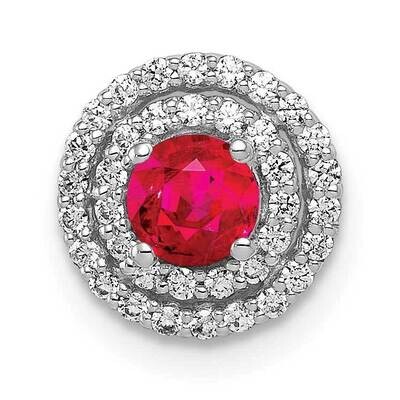 1/5Ct. Diamond &amp; .25 Ruby Chain Slide 14k White Gold PM4021-RU-020-WA, MPN: PM4021-RU-020-WA, 88395…