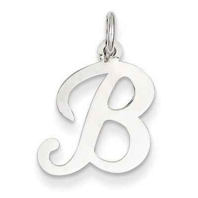 Die Struck Initial B Charm 14k White Gold YC249B, MPN: YC249B, 883957971179