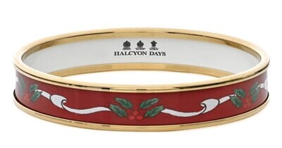 Halcyon Days 1cm Ribbon Red Gold Small Bangle Bracelet PBRIB0610GS, MPN: PBRIB0610GS,