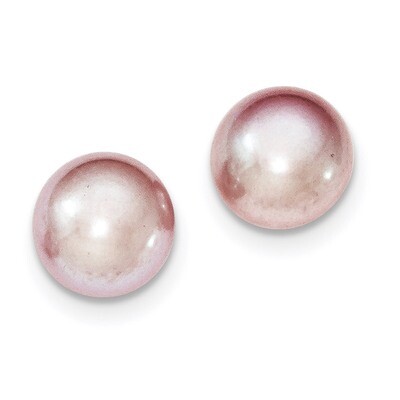11-12mm Purple Freshwater Cultured Button Pearl Stud Earrings Sterling Silver QE12696, MPN: QE12696…