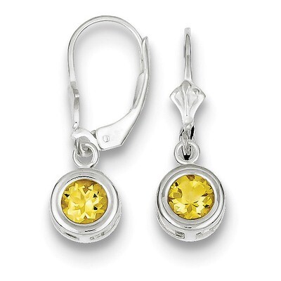 6mm Round Citrine Leverback Earrings Sterling Silver QE2041CI, MPN: QE2041CI, 883957225661