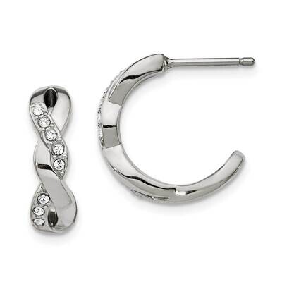 Swarovski Crystals Post Hoop Earrings Stainless Steel Polished SRE1328, MPN: SRE1328, 191101867767