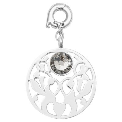 Nikki Lissoni Vintage Flower Charm Silver-Plated 25mm D1118SL, MPN: D1118SL, 8718819238522