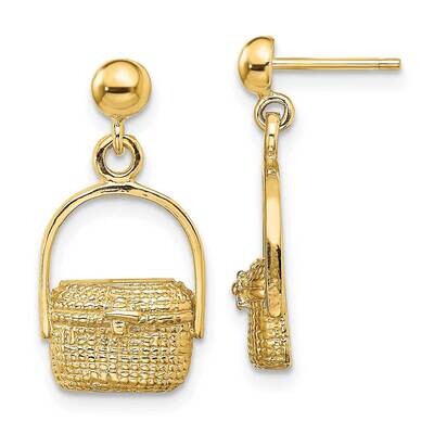 Nantucket Basket Earrings (2of3) 2-D 14k Gold TE809, MPN: TE809, 637218049028
