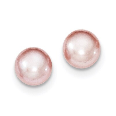 8-9mm Purple Freshwater Cultured Button Pearl Stud Earrings Sterling Silver QE12693, MPN: QE12693, …