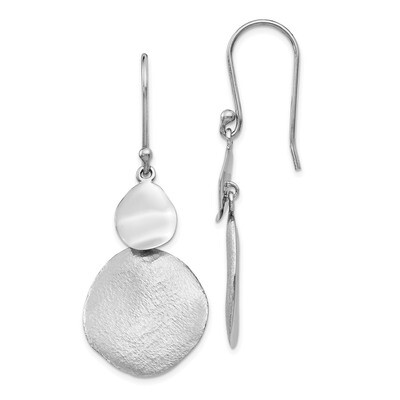 Leslie&#39;s Radiant Essence Polished Textured Dangle Earrings Sterling Silver HB-QLE1200, MPN: QLE1200…