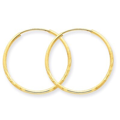1.25mm Diamond-cut Endless Hoop Earring 14k Gold XY1217, MPN: XY1217, 883957300023