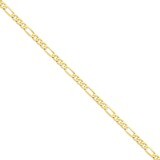 5.25mm Flat Figaro Chain 22 Inch 14k Gold FFL140-22, MPN: FFL140-22, 886774416526