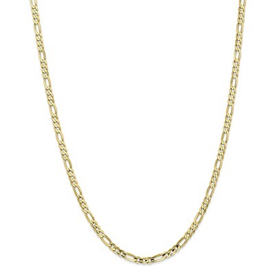 22 Inch 4mm Light Concave Figaro Chain 10k Gold 10LF100-22, MPN: 10LF100-22, 191101597770