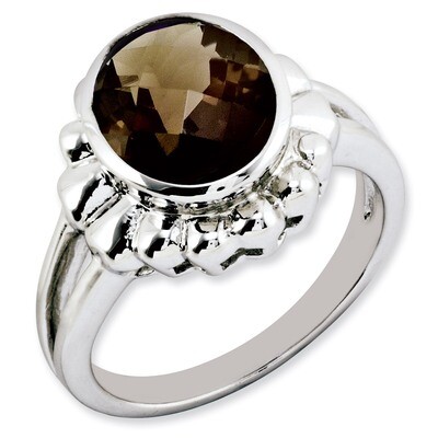 Smoky Quartz Ring Sterling Silver QR3187SQ, MPN: QR3187SQ, 883957363455