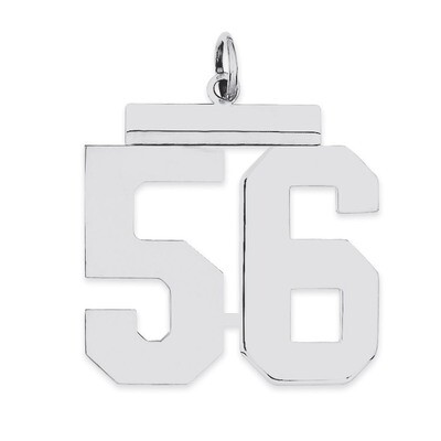 Charm Number 56 Polished Sterling Silver Large QPL56, MPN: QPL56, 191101281068
