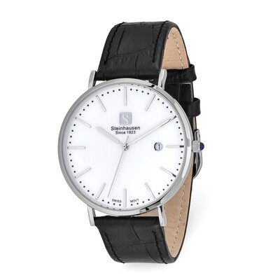 Steinhausen Mens Burgdorf Stainless Steel White Dial Black Strap Watch  XWA5808, MPN: XWA5808, 8496…