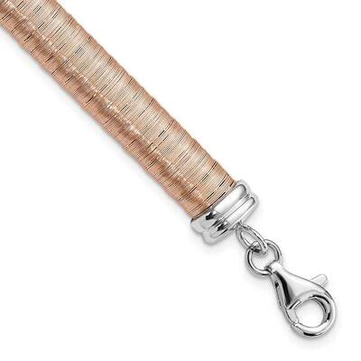 Sterling Silver Rose-tone Wire Wrapped with 1in ext Bracelet SSCMEI18302-7.5