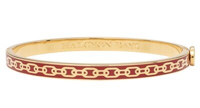 Halcyon Days 6mm Chain Red Gold Hinged Bangle Bracelet HBSCH0606G, MPN: HBSCH0606G,