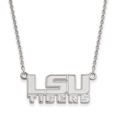 Louisiana State University Small Pendant with Chain Necklace 14k White Gold 4W047LSU-18, MPN: 4W047…