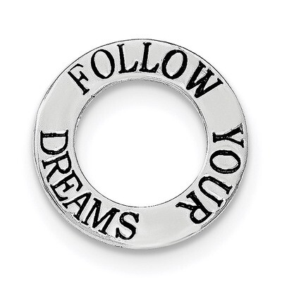 Follow Your Dreams Chain Slide Sterling Silver Rhodium-plated Polished QC8543, MPN: QC8543, 1911013…