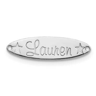 Oval with Stars Name Plate 10k White Gold Small 10XNA94W, MPN: 10XNA94W,