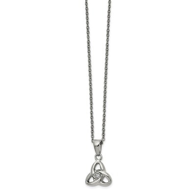Preciosa Crystal 16 Inch with 1 Inch ext Necklace Stainless Steel Polished SRN2568-16 by Chisel, MP…