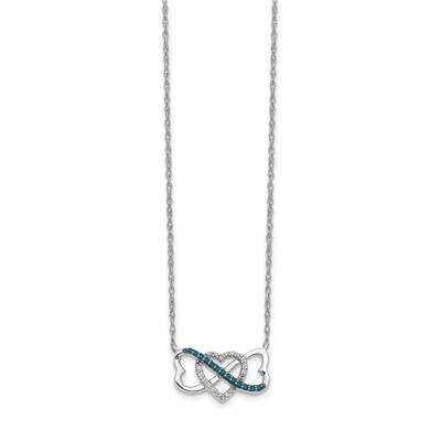 Blue and White Diamond Triple Heart Pendant 14k White Gold PM4680-BD-010-WA, MPN: PM4680-BD-010-WA,…