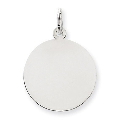 Plain .013 Gauge Round Engravable Disc Charm 14k White Gold XWM136/13, MPN: XWM136/13, 883957486543