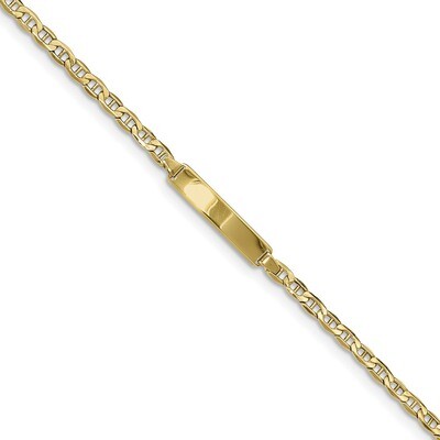 7 Inch Semi-solid Anchor Link ID Bracelet 10k Gold 10DCID139-7, MPN: 10DCID139-7, 191101440779