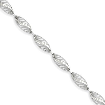 Diamond Cut Bracelet 7.25 Inch 14k White Gold FB1336-7.25, MPN: FB1336-7.25, 869944859019