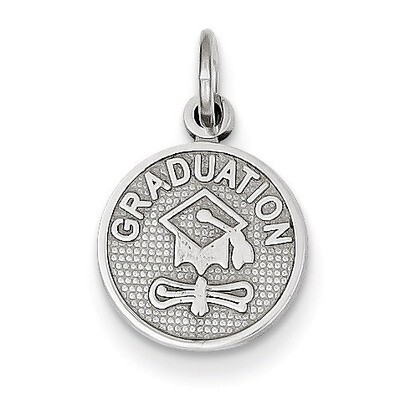 Polished Graduation Disc Charm 14k White Gold D1134, MPN: D1134, 883957861975