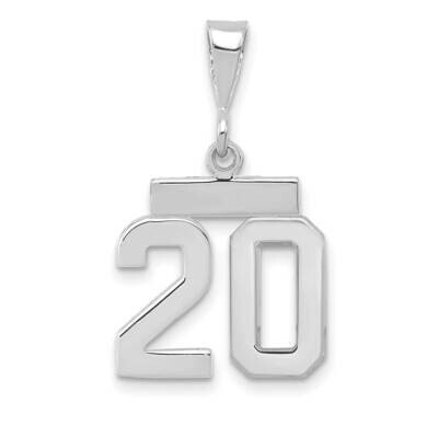 Polished Small Number 20 Charm 14k White Gold WSP20, MPN: WSP20, 196904075210