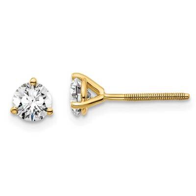 2/3Ctw Vs/Si, D E F, 3 Prong Screw Back Earrings 14k Gold Lab Grown Diamond EM1017S-066-LD, MPN: EM…