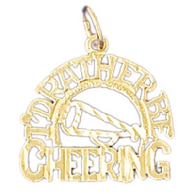 Dazzlers Jewelry I&#39;D Rather Be Cheering Pendant Necklace Charm Bracelet in Yellow, White or Rose Go…