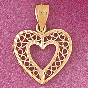 Dazzlers Jewelry Heart Pendant Necklace Charm Bracelet in Yellow, White or Rose Gold 3754, MPN: DZ-…