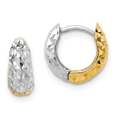 Textured Hoop Earrings 14k Two-tone Gold TL1140, MPN: TL1140, 883957952451