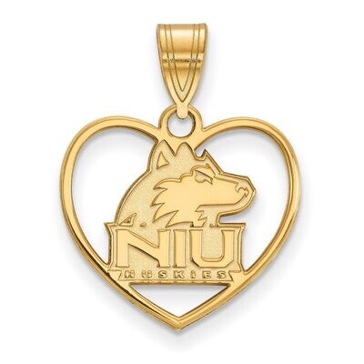 Northern Illinois University Pendant in Heart Gold-plated Silver GP013NIU, MPN: GP013NIU, 886774916…