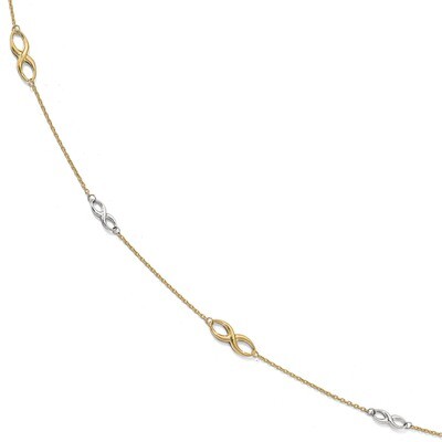 Leslie&#39;s 1 inch Extender Anklet 9 Inch 10k Gold Two-tone Polished HB-10LF547-9, MPN: 10LF547-9, 191…