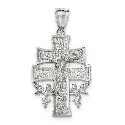 Large Caravaca INRI Crucifix Cross Pendant Sterling Silver Polished QC8137, MPN: QC8137, 1911013628…