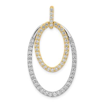 1Ct. Diamond Double Oval Pendant 14k Two-Tone Gold PM3819-100-YWA, MPN: PM3819-100-YWA, 883957085470