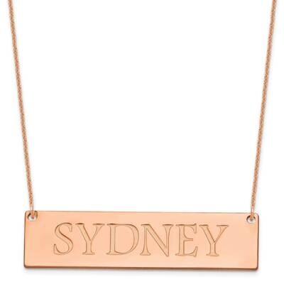 Polished Name Bar Necklace 14k Rose Gold Large XNA648R, MPN: XNA648R,