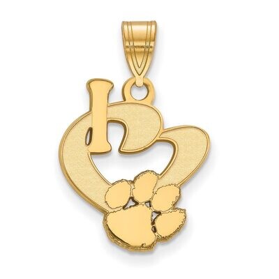 Clemson University Large I love Logo Pendant Gold-plated Silver GP020CU, MPN: GP020CU, 886774924670