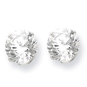 9mm Round Snap Set Diamond Stud Earrings Sterling Silver QE1008, MPN: QE1008, 883957570150