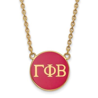 Gamma Phi Beta Small Enameled Pendant with 18 Inch Chain Gold-plated Silver GP030GPB-18, MPN: GP030…